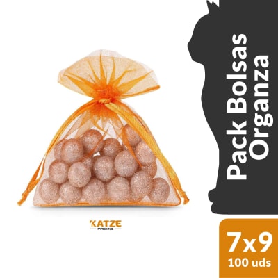 Pack 100Un. Organza 7x9 Naranjo