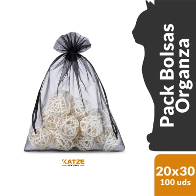 Pack 100Un. Organza 20x30 Negro