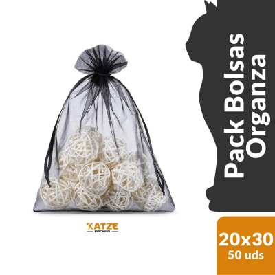 Pack 50Un. Organza 20x30 Negro2