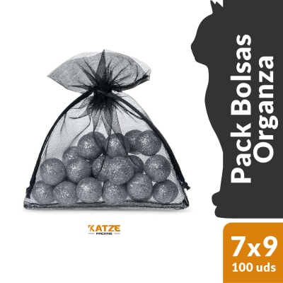 Pack 100Un. Organza 7x9 Negro