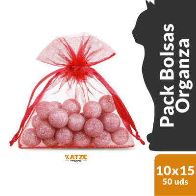 Pack 25Un. Organza 10x15 Rojo