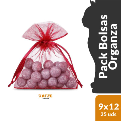 Pack 25Un. Organza 9x12 Rojo Italiano2