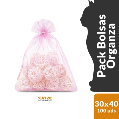 Pack 100Un. Organza 30x40 Rosado2