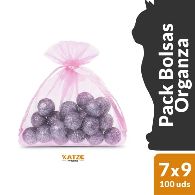 Pack 100Un. Organza 7x9 Rosado2