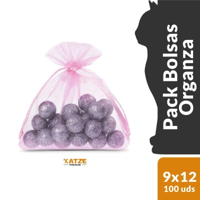 Pack 100Un. Organza 9x12 Rosado2