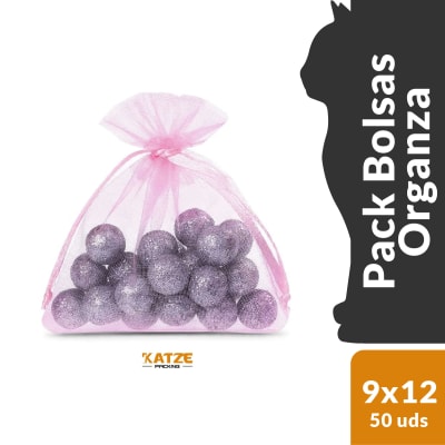 Pack 50Un. Organza 9x12 Rosado2
