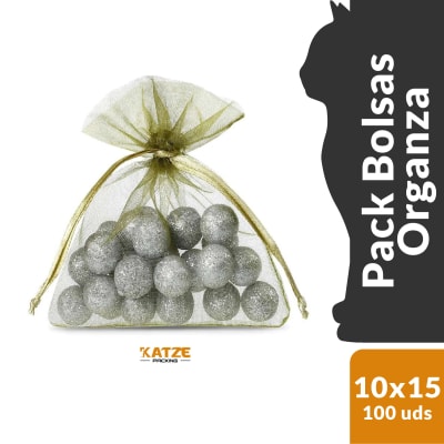 Pack 100Un. Organza 10x15 Oliva
