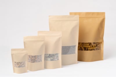 100 Bolsas Papel Kraft Doypack 20x30x5 Cms Cierre Hermético