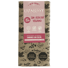 CHOCOLATE 80%CACAO Y CRANBERRIES 80GR