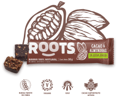 BARRA CACAO/ALMENDRAS 30GR ROOTS 