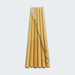 SET 6 BOMBILLA BAMBU + LIMPIADOR PLANTB 