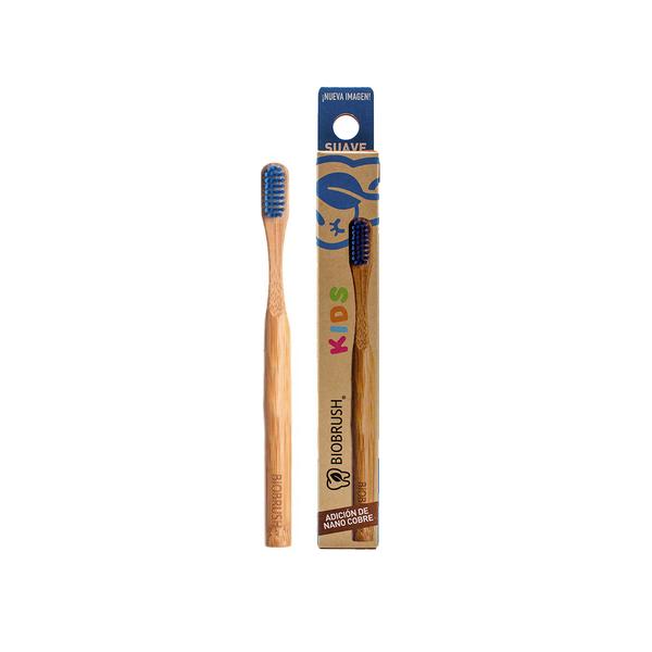 CEPILLO DE DIENTES DE BAMBU NIÑO SUAVE – AZUL1