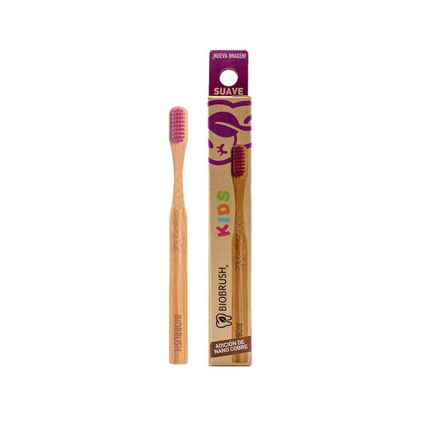 CEPILLO DE DIENTES DE BAMBU NIÑO SUAVE – MORADO1
