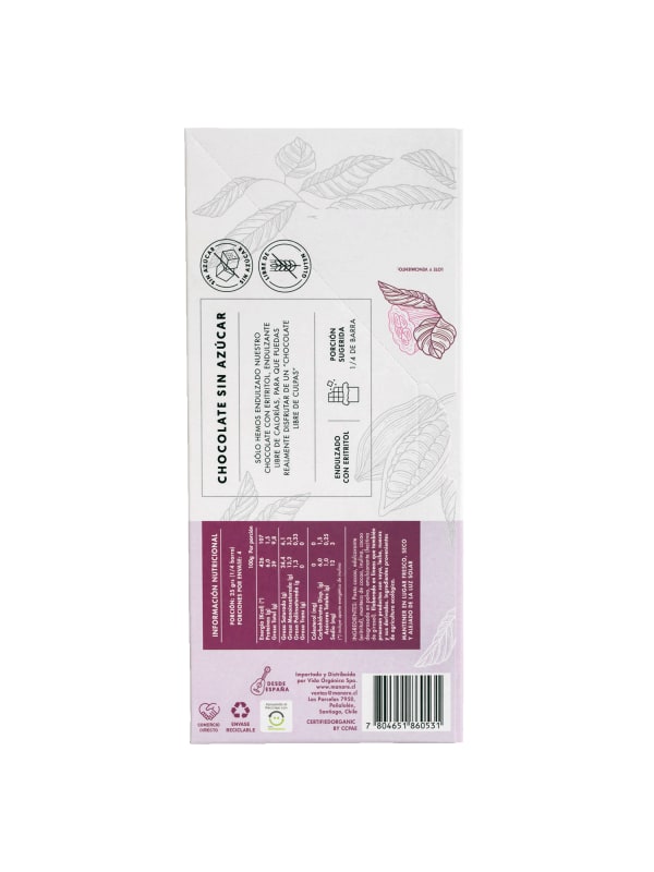 CHOCOLATE ORGANICO SIN AZUCAR 62%CACAO 100GR1
