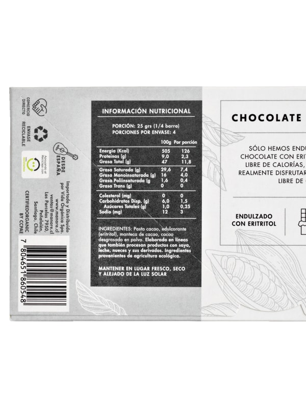 CHOCOLATE ORGANICO SIN AZUCAR 79%CACAO 100GR3