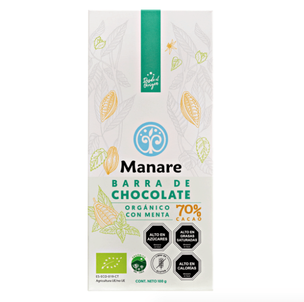 CHOCOLATE ORGANICO 70%CACAO CON MENTA 100GR1