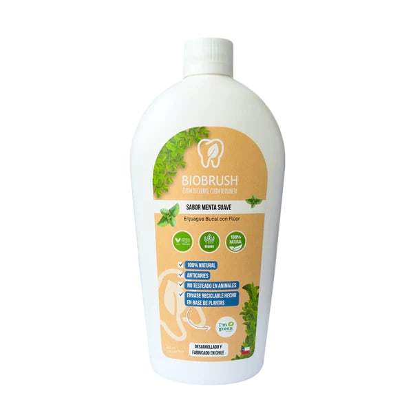 ENJUAGUE BUCAL MENTA Y FLUOR 500ML BIOBRUSH1