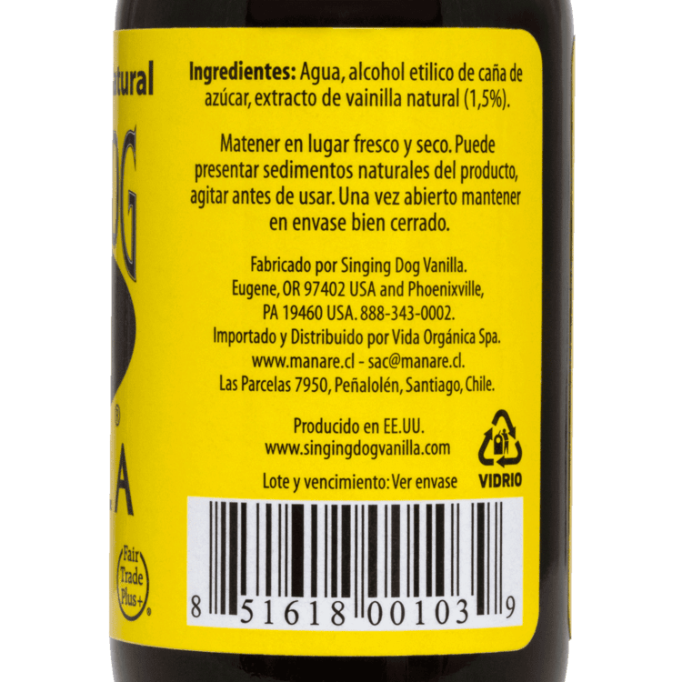 EXTRACTO DE VAINILLA C/A 59ML SINGING DOG2