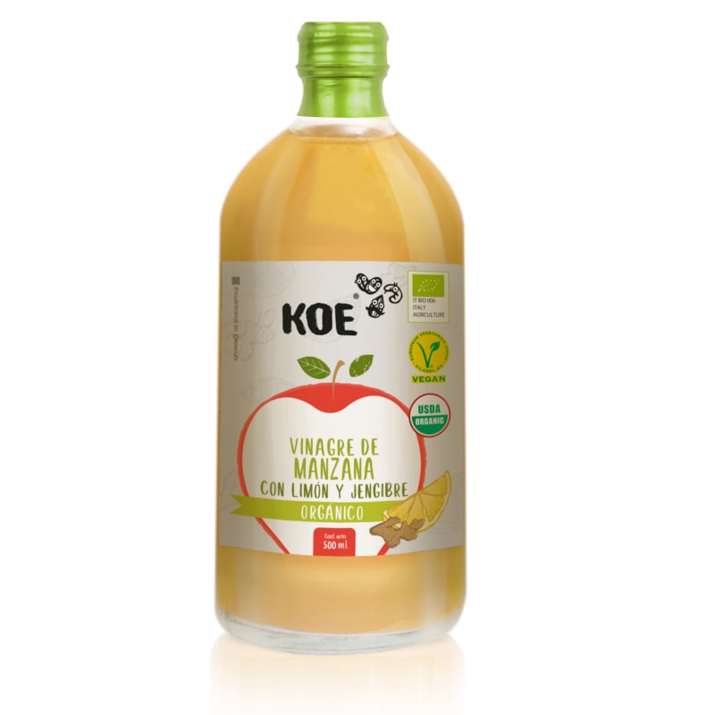 VINAGRE DE MANZANA JENGIBRE Y LIMON 500ML KOE1