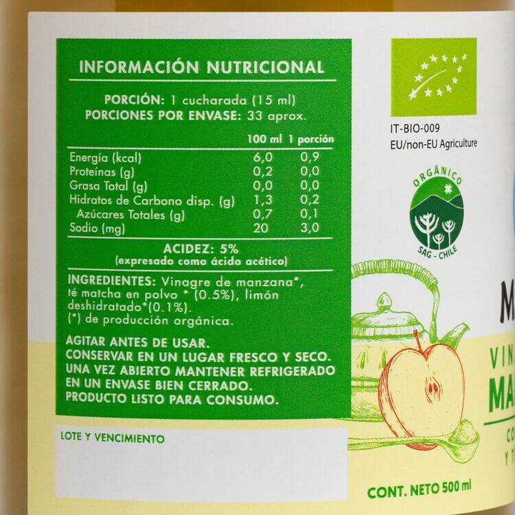 VINAGRE MANZANA MATCHA LIMON 500ML MANARE2