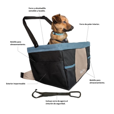 Asiento delantero elevador para perros