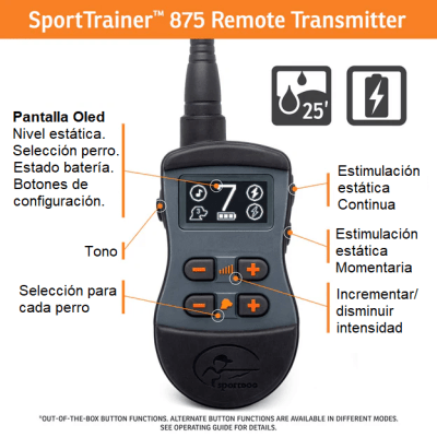 Collar de entrenamiento Sportdog 875 Black Oled