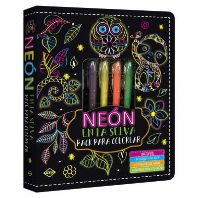 NEÓN EN LA SELVA PACK PARA COLOREAR