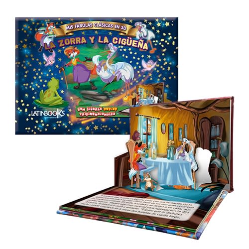 MIS FABULAS CLASICAS EN 3D - LA ZORRA Y LA CIGUEÑA POP UP1