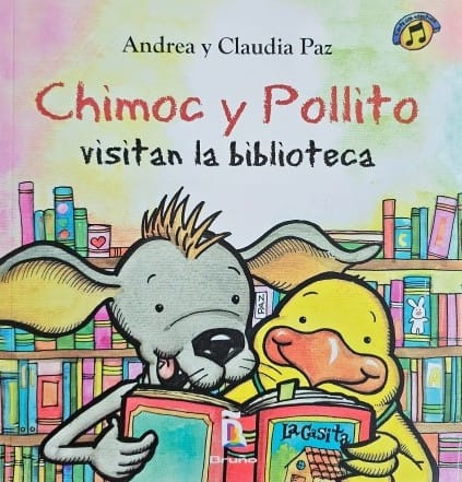 CHIMOC Y POLLITO VISITAN LA BIBLIOTECA - ANDREA Y CLAUDIA PAZ1