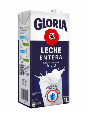 Leche Semidescremada UHT GLORIA caja