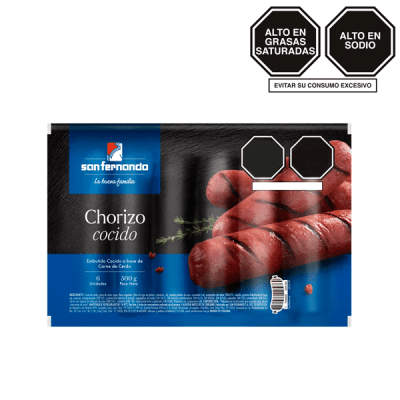 Chorizo cocido x 500gr (6 Und)