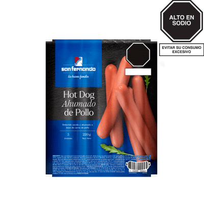 Hot dog ahumado de pollo 220GR