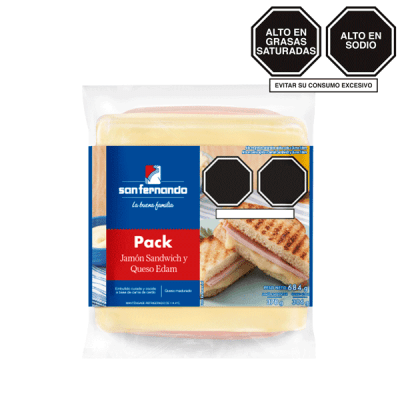 JAMÓN SANDWICH 378 GR + QUESO EDAM 306. GR