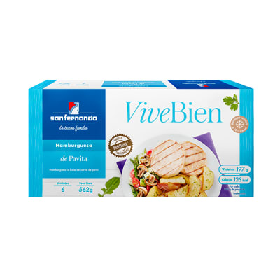 Hamburguesa de pavita en caja (6 Und)
