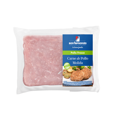 Carne de Pollo molida termoformado x 500 Gr.