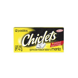 Chiclets Adams Menta Caja x 12 Pastillas