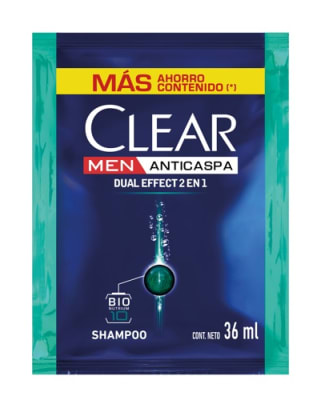 Shampoo CLEAR 2 en 1 Sachet x 36ml