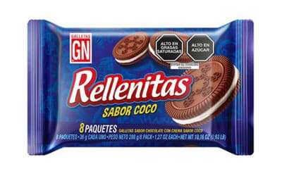 Galleta GN Rellenitas Coco (Pack 8Und)