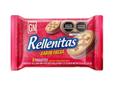 Galleta GN Rellenitas Fresa (Pack 8Und)