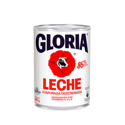 Leche Gloria Evaporada Descremada Súper Light en latax400ml