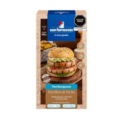 Hamburguesa parrillera de pavita (4Und)