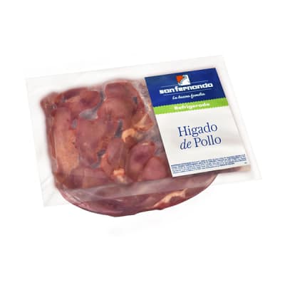 Hígado de pollo termoformado Rango de 0.6 a 1 kg.