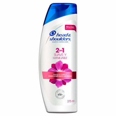 Shampoo HEAD & SHOULDERS 2 en 1 Suave y Manejable (375ml)