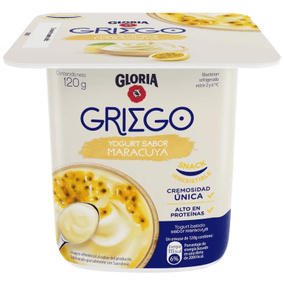 Yogurt Gloria griego Maracuyá 120gr