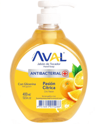 Jabón líquido antibacterial Aval