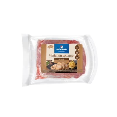 Medallón de lomo de cerdo Rango 0.7 a 0.9 Kg.