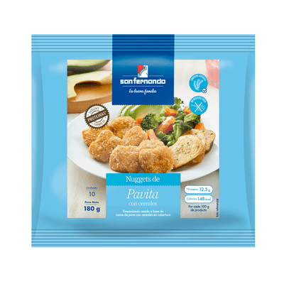 Nuggets de pavita c/cereales x 10 und (Bolsa 180gr)