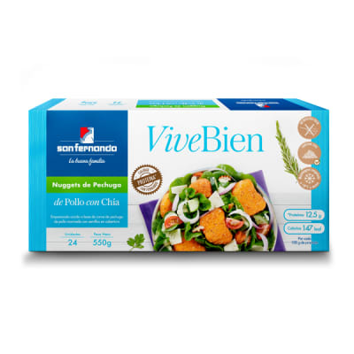 VIVEBIEN - Nuggets de pechuga de pollo c/chía x 24 Und