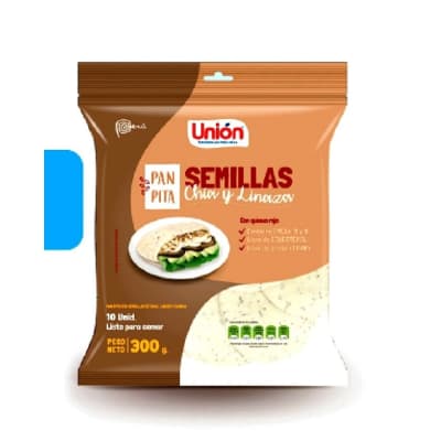 Pan pita Unión c/ chia y linaza
