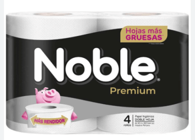 Papel Higiénico Noble  Premium x 4 unidades (40 metros)